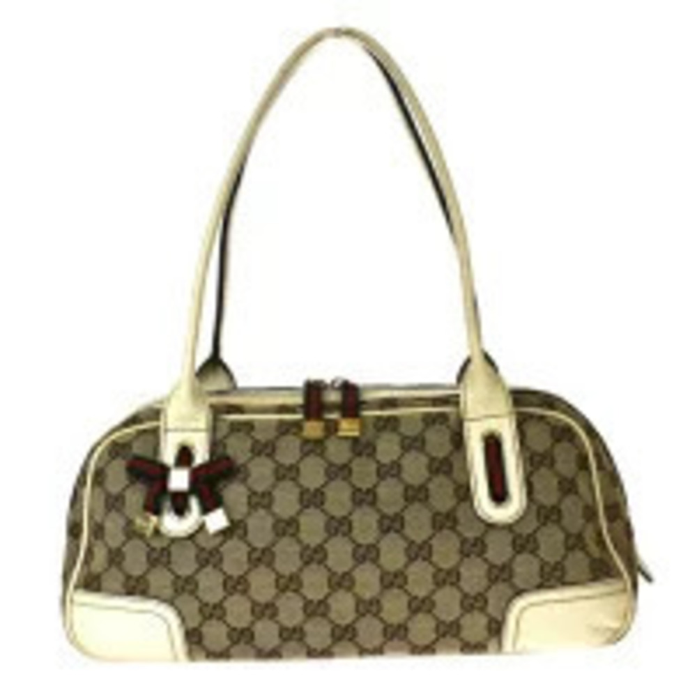 Gucci Sherry Shoulder Bag Handbag GG Brown Green Red Canvas Leather